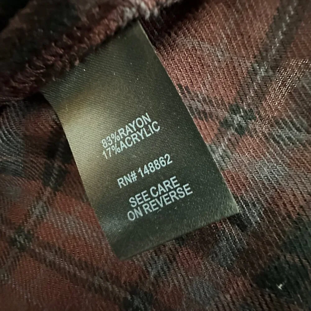 NWT Torrid Harper Brushed Tunic Pullover Brown Plaid Sz 5 (28) Long Sleeves - Picture 10 of 12